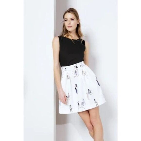 Cop.Copine PELOUSE Dress Designer fit and flare size 36 US Small - Picture 1 of 11